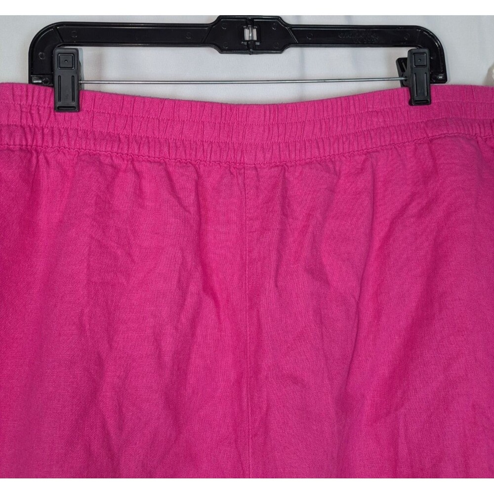 Old Navy Shorts 3X NWT Pink Linen Blend Elastic Waist Pull On Barbiecore Plus - Picture 2 of 8